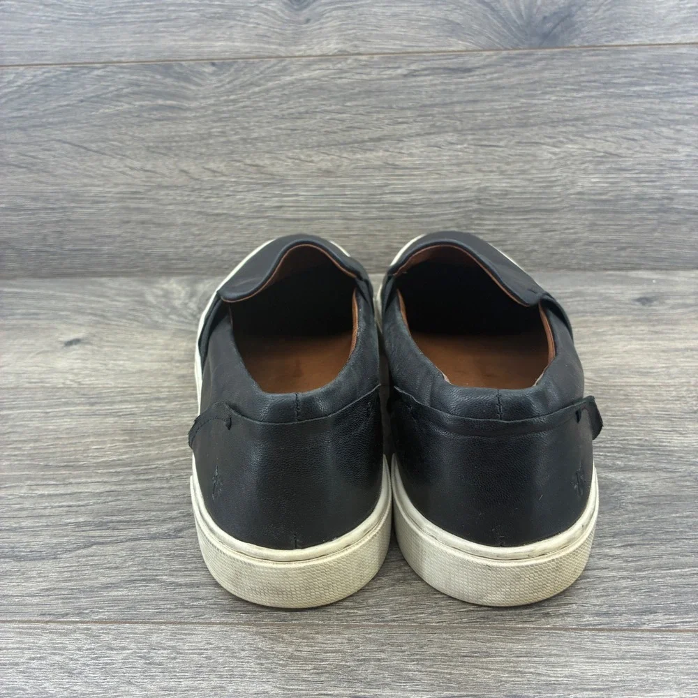 Frye Mens Black Leather Slip On Sneakers Casual Loafers Shoes Size 11M